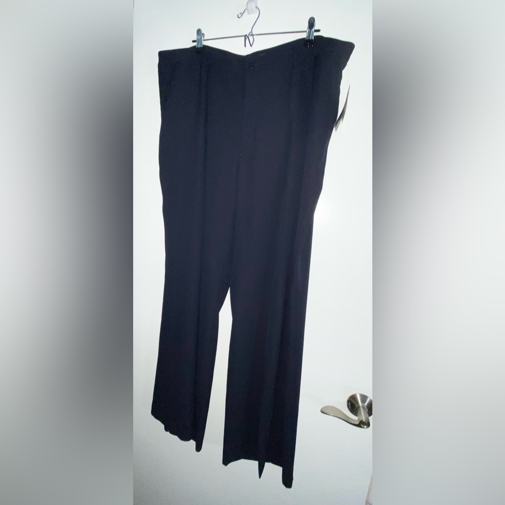 NWT Lauren Ralph Lauren Elegant Navy Wide Leg Dress Pants Trousers Size 18 18W